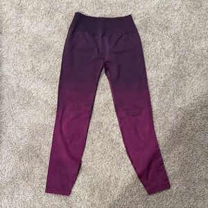 Lululemon Athletica Burgundy Striped Leggings